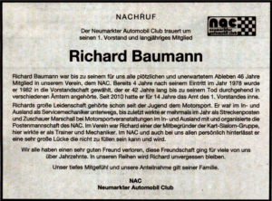 Nachruf Richard Baumann
